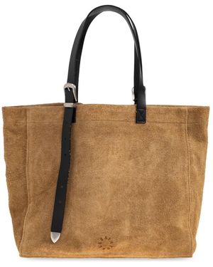 AllSaints Haven Wildleder-Tote Bag - Braun