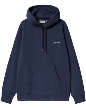 Carhartt Hooded Script Embroidery Sweatshirt - Blau
