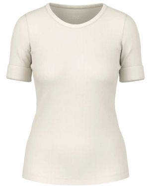 Marc Cain Tops ,Grijs ,Katoen Fijngebreid T-Shirt - Naturel