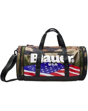 Blauer Camouflage Nylon Reisetasche - Schwarz