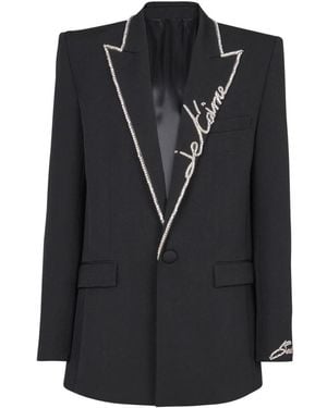 Balmain Wool Blazer With Appliqués - Black