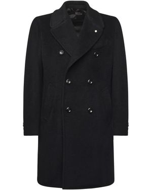 Luigi Bianchi Double-Breasted Coats - Negro