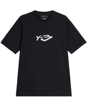 Y-3 Tops ,Zwart ,Katoen Logo Ls Tee