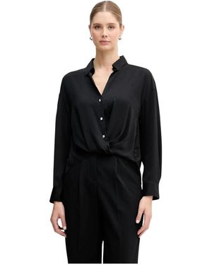 DKNY Overhemden ,Zwart ,Polyester Long-Sleeve Shirt