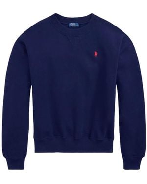 Polo Ralph Lauren Hoodies & Sweatvesten ,Blauw ,Katoen Crew Neck Sweatshirt