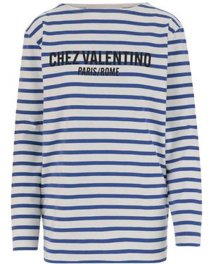 Valentino Garavani Long Sleeve T-Shirts - Blue