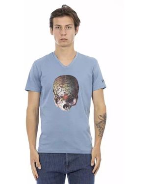 Trussardi Stilvolles hellblaues v-ausschnitt t-shirt