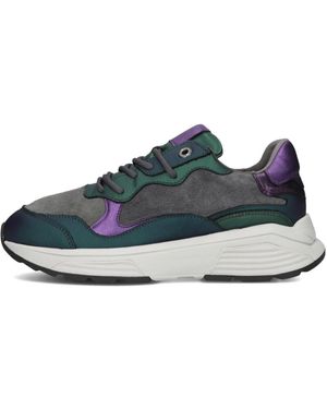 Xsensible Regenboog Sneakers Groen Leer - Blauw