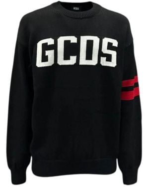 Gcds Round-Neck Knitwear - Nero