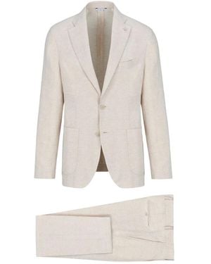 Manuel Ritz Single Breasted Suits - White