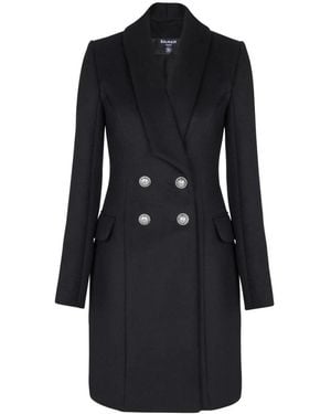 Balmain Double-Breasted Coats - Nero