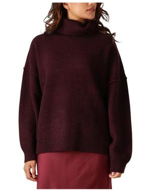 co'couture Truien & Vesten ,Bruin ,Wol Maja Slit Rollneck Knit - Rood