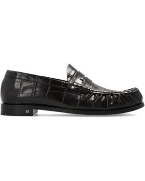 Max Mara Schoenen ,Bruin ,Leer Fingere Loafers - Zwart