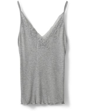 Sofie Schnoor Grijze Mel Top Met Kant Details - Grijs