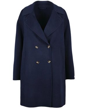Marella Double-Breasted Coats - Bleu