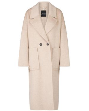 Marc Cain Double-Breasted Coats - Natural