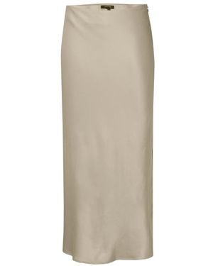 Comma, Satin Flared Midi Skirt - Natur