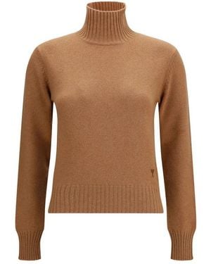 Ami Paris Ami De Coeur Rollkragenpullover - Braun