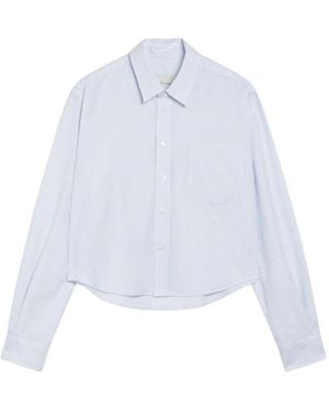 Ami Paris Overhemden ,Blauw ,Katoen Quota Cropped Classic Fit Shirt - Wit