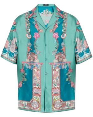Versace Short Sleeve Shirts - Bleu