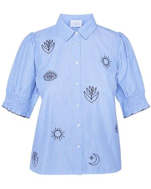 Sisters Point Korte Mouw Blouse Isola - Blauw