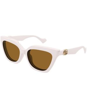 Gucci Ivoor Transparante Zonnebril - Naturel