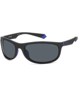 Polaroid Moderne Matte Schwarze Sonnenbrille - Blau