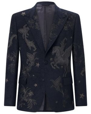 Etro Verarbeiteter Jersey-Blazer - Blau
