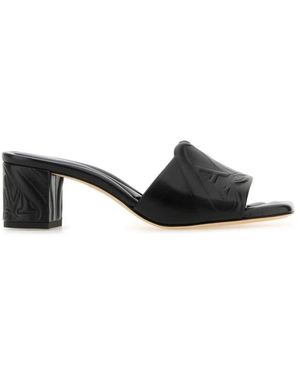 McQueen Heeled Mules - Negro