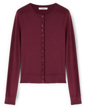 mötivi Strickjacke Mit Perlfangmuster Und Raglanärmeln - Lila