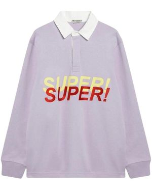 JW Anderson Lange Mouwen Rugby Shirt Met Grafische Print - Paars