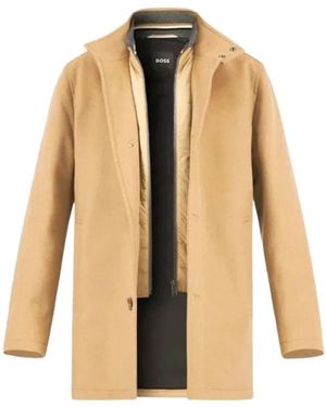 BOSS Single-Breasted Coats - Natural