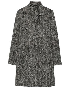 Fay Herringbone Toggle Coat - Grijs