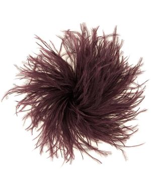 Gianluca Capannolo Accessoires ,Paars ,Struisvogelveren Broche