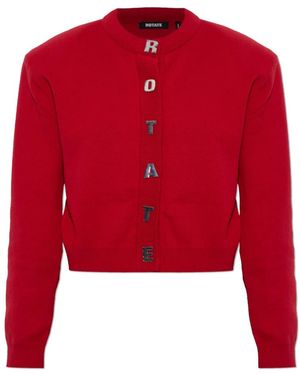 ROTATE BIRGER CHRISTENSEN Truien & Vesten ,Rood ,Katoen Katoenen Cardigan Met Schoudervullingen