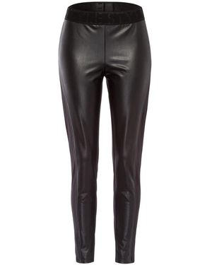 Tuzzi Hose Essentials Mit Kontrast-Materialmix - Schwarz