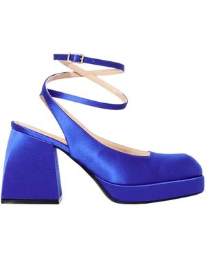NODALETO Blaue pumps mit eckiger spitze