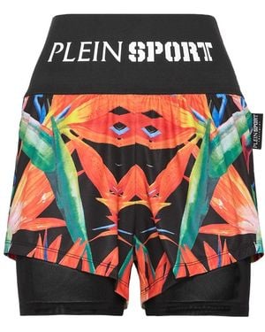 Philipp Plein Fitness ,Veelkleurig ,Polyester Dubbellaagse Joggingbroek - Rood