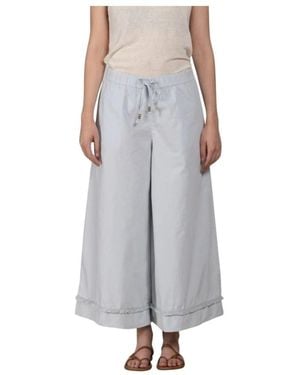 Mason's Broeken ,Blauw ,Katoen Portofino Cropped Chino Jogger Pants - Grijs