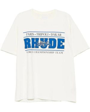 Rhude T-Shirt Met Ronde Hals En Grafische Print - Blauw