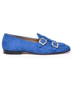 Edhen Milano Schoenen ,Blauw ,Leer Mocassino