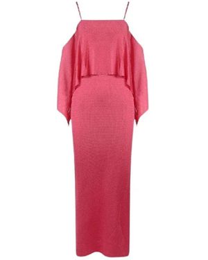 Tom Ford Kleedjes ,Roze ,Spaghetti Strap Maxi Jurk Met Ruches - Rood