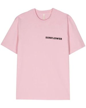 sunflower Tee logo rosa manica corta