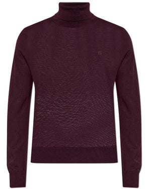 DSquared² Wollrollkragenpullover Mit Gesticktem Logo - Lila