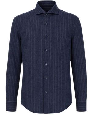 Brunello Cucinelli Overhemden ,Blauw ,Casual Shirt