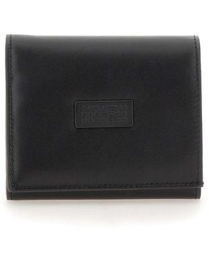 MM6 by Maison Margiela Leren Portemonnee - Zwart