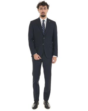 Paoloni Single Breasted Suits - Blu