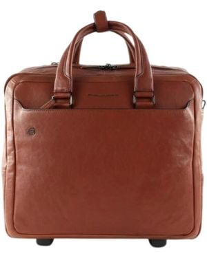 Piquadro Schwarzer, Rollbarer Aktenkoffer Square - Braun