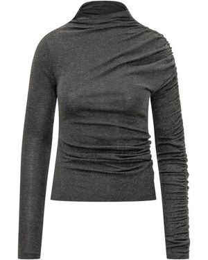 Pinko Tops ,Grijs ,Loto Turtleneck - Zwart