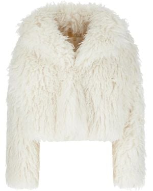 Michael Kors Cropped Jas Van Imitatiebont - Wit